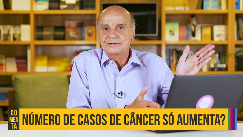 Thumbnail com dr. Drauzio e texto sobre aumento do número de casos de câncer.
