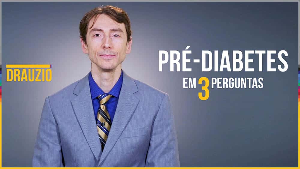 Thumbnail com médico e o texto "Pré-diabetes em 3 perguntas".