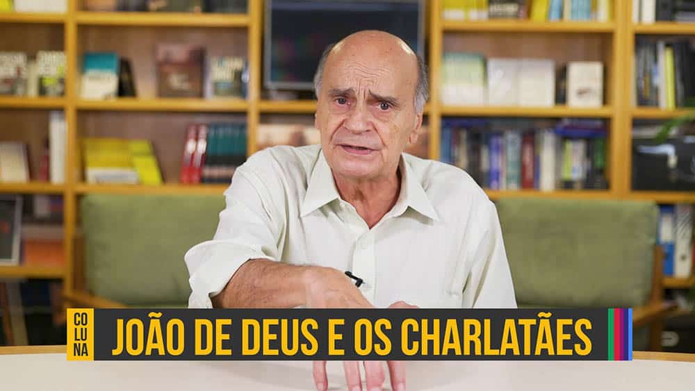 Thumbnail com dr. Drauzio e o texto "João de Deus e os charlatães".