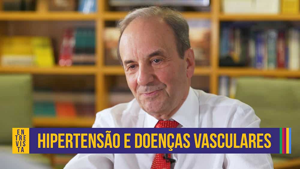 Dr. Leopoldo Piegas, cardiologista, e abaixo o texto "hipertensão e doenças vasculares".