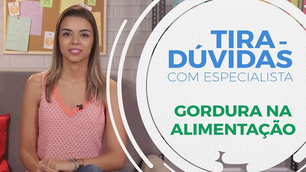 Gordura na alimentação | Tira-dúvidas com especialista #01 Nutricionista Cyntia Maureen e ao lado o texto "Tira-dúvidas gordura na alimentação".