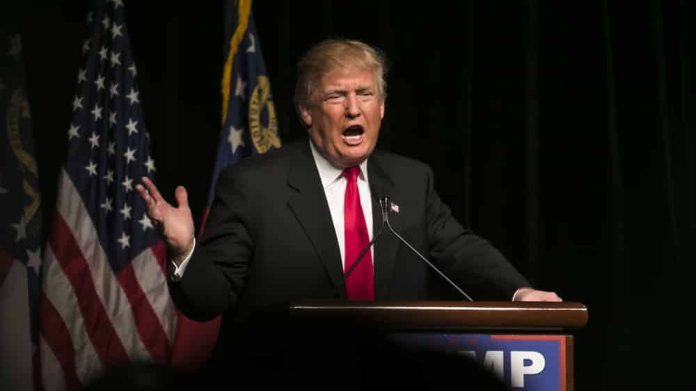 candidato à presidência dos Estados Unidos, Donald Trrump, que teve covid, discursa